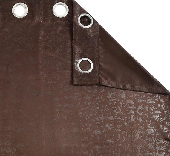 ATHS Heavy Quality Texture Design Curtain Room Darkening Insulated Blackout Curtains Soft Thick Premium Fabric 1 Brown 4x8 Feet for Door  - Image 3