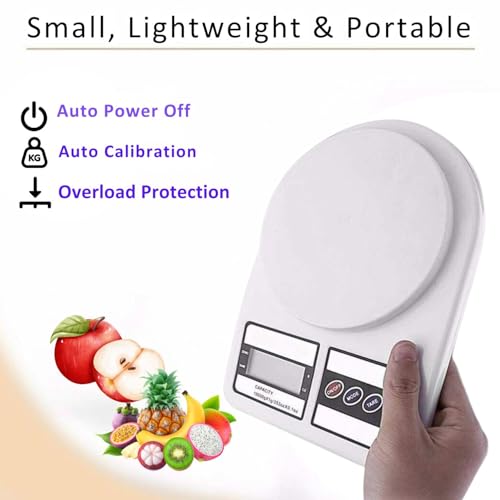 Homeverse Digital Kitchen Weighing Scale | 10kg x 1g Precision, LCD Display | Measuring Food, Cake, Vegetable, Cooking, Baking, Meal Prep, Fitness & Diet | 2x Batteries Included - Image 3