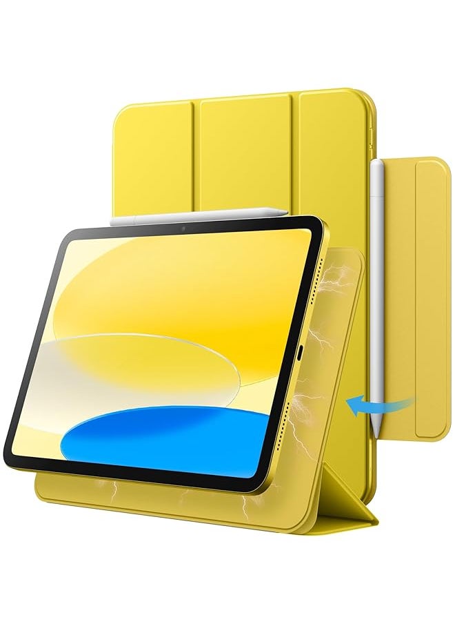 Jetech - Magnetic Case For Ipad 10 10.9 Inch 2022 Model 10Th Generation Magnetic Attachment Slim Tablet Cover With Auto Wake Sleep Yellow - Image 1