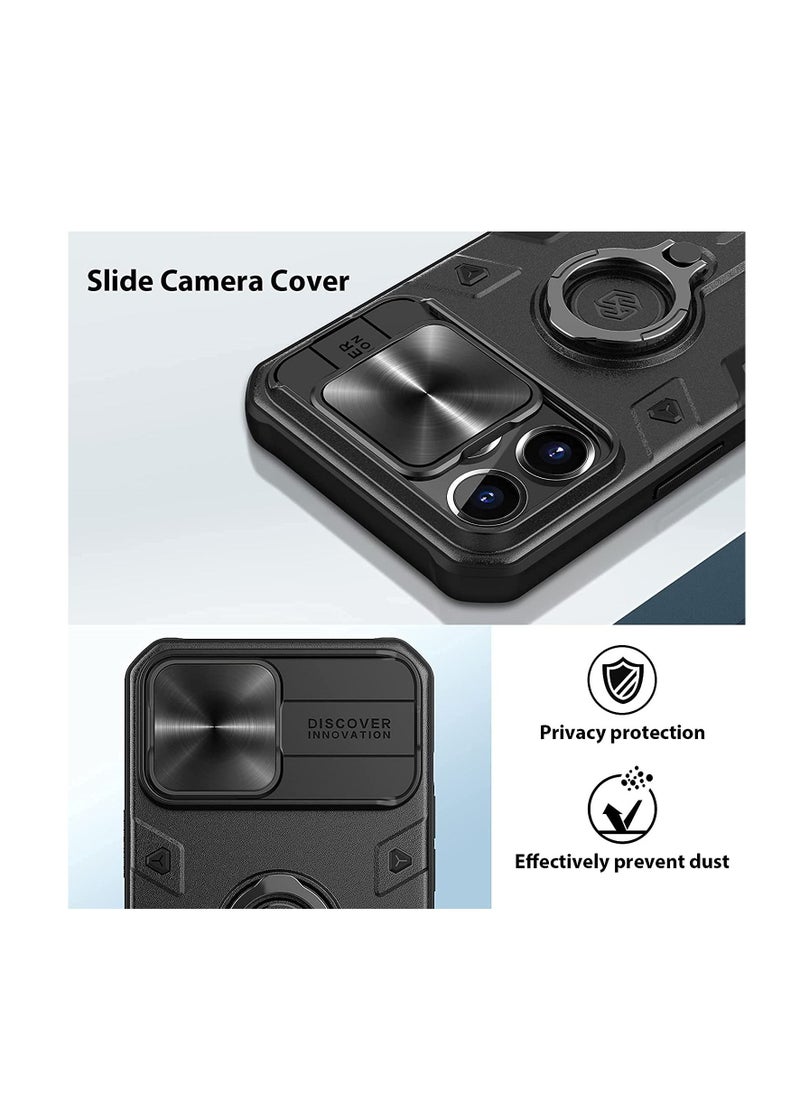 Nillkin CamShield Armor Pro With Ring Holder And Camera Protection Case Cover For iPhone 14 Pro Max Black  - Image 2