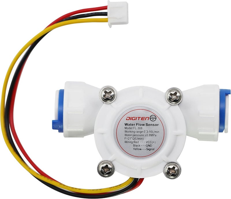 DIGITEN G3/8 Inch Quick Connect Water Flow Sensor Switch Flowmeter Counter 0.3-10L/min - Image 1