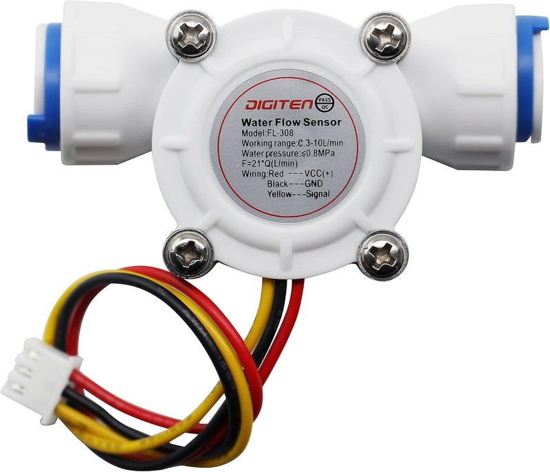 DIGITEN G3/8 Inch Quick Connect Water Flow Sensor Switch Flowmeter Counter 0.3-10L/min - Image 5