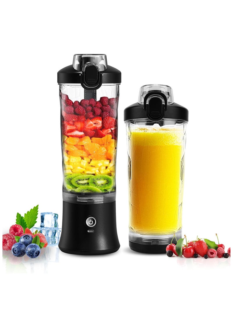 Generic - Portable Personal Blender for Shakes & Smoothies - 20 OZ USB-C Rechargeable Juicer with 6 Blades, Travel Lid, Electric Protein Shaker for Kitchen, Office, Gym - Image 1