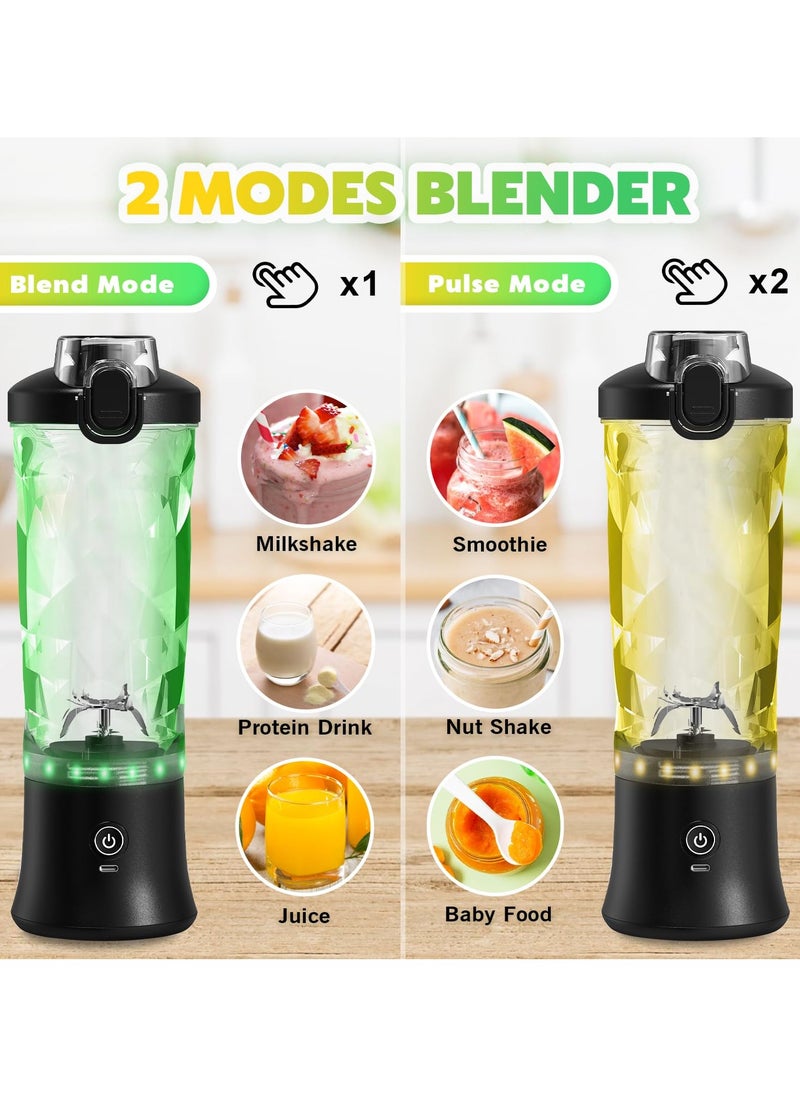 Generic - Portable Personal Blender for Shakes & Smoothies - 20 OZ USB-C Rechargeable Juicer with 6 Blades, Travel Lid, Electric Protein Shaker for Kitchen, Office, Gym - Image 1