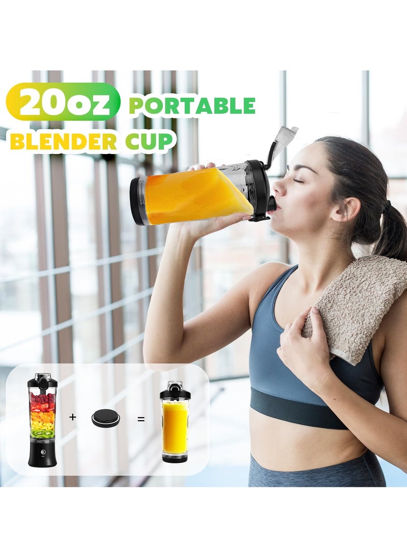 Generic - Portable Personal Blender for Shakes & Smoothies - 20 OZ USB-C Rechargeable Juicer with 6 Blades, Travel Lid, Electric Protein Shaker for Kitchen, Office, Gym - Image 1