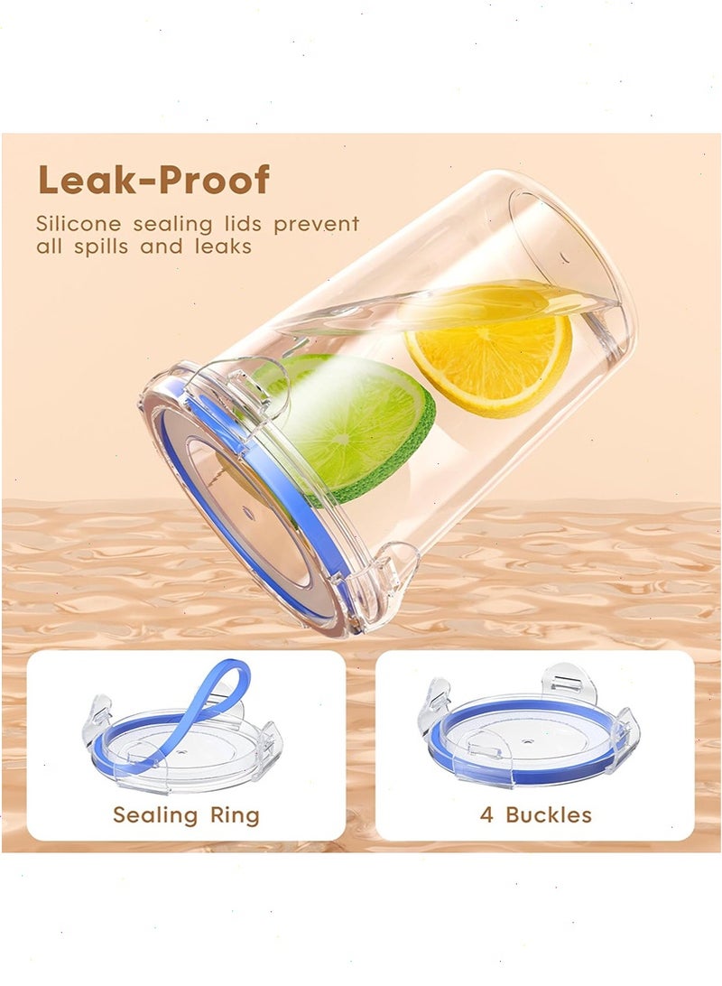 يواوليتي 4 عبوات من حاويات الشوفان الليلية مع أغطية ، حاوية دقيق الشوفان ، برطمانات شوفان مانعة للتسرب سعة 16 أونصة ، خالية من البيسفينول أ ، قابلة لإعادة الاستخدام ، حاوية تخزين طعام بلاستيكية محمولة لدقيق الشوفان والزبادي والحساء والحبوب والحليب والمزيد - Image 5