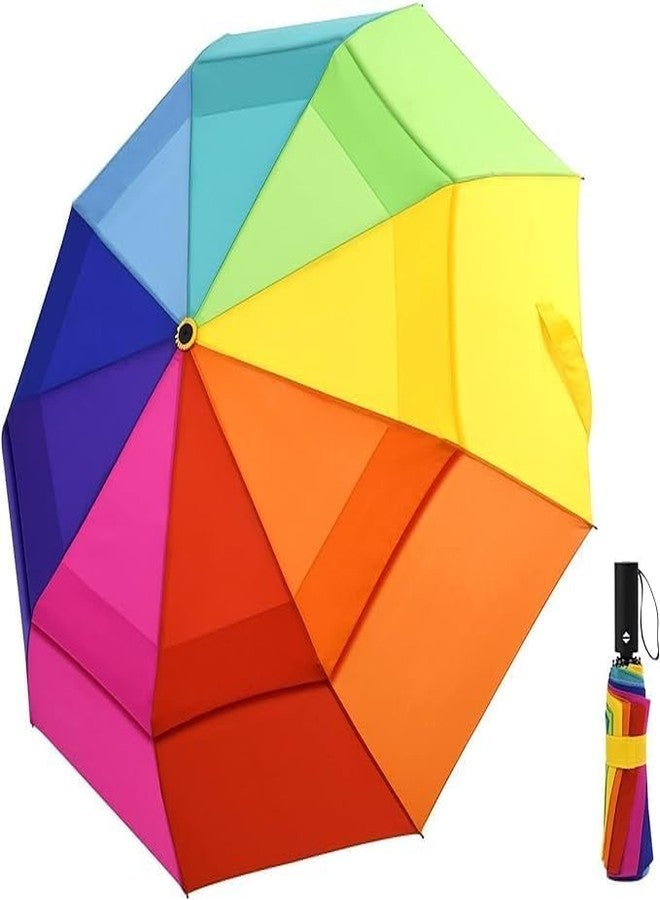 VARNH 24 Ribs Rainbow Umbrella - Windproof Large Stick Umbrella With Colorful Panels - Uv Protection- Durable For Rain And Sun For Men, Women & Kids - Image 3