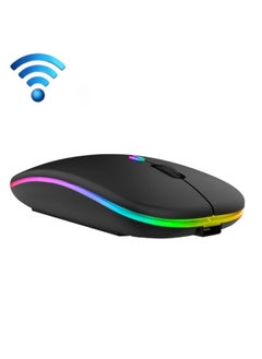 C7002 2400DPI 4 Keys Colorful Luminous Wireless Mouse, Color: Dual-modes Black