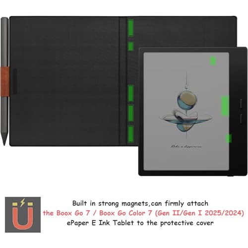 GOVTVA Magnetic Leather Case for 7'' Boox Tablet Go Color 7 (Gen II/Gen I 2025/2024) / Onyx Boox Go 7 Ultra-Thin Lightweight Auto Sleep/Wake Cover with Pen Holder & Magnetic Closure (Vintage Brown) - Image 3