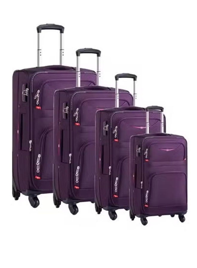keke 4 Piece Purple Softside Spinner Luggage Set Expandable Travel Suitcases with Telescoping Handles & 360° Wheels  - Image 1