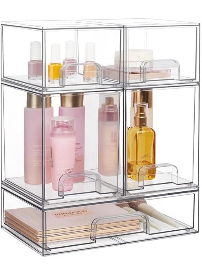 YelaJoy Bottle Storage Organizer Baby, Acrylic Bottles Station Organizer Container, Stackable Clear Drawers for Countertop, Vanity, Bathroom, Cabinet, Pantry Organization, 5 Pack - Image 1