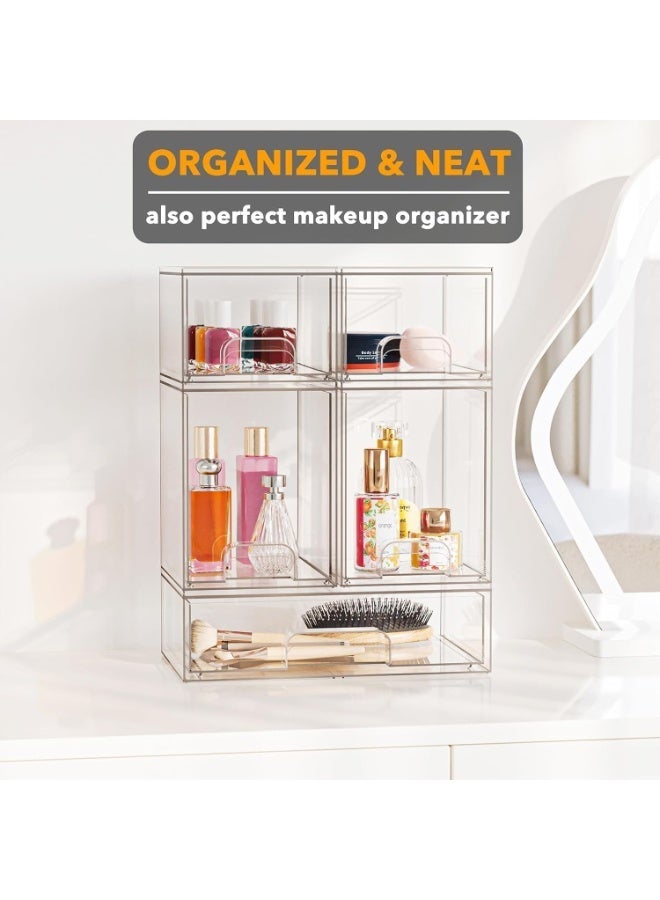 YelaJoy Bottle Storage Organizer Baby, Acrylic Bottles Station Organizer Container, Stackable Clear Drawers for Countertop, Vanity, Bathroom, Cabinet, Pantry Organization, 5 Pack - Image 2