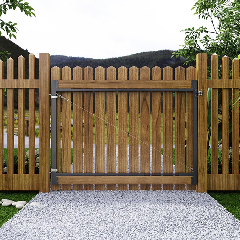 CCBOYSHARDWARE Fence Gate Frame Kit for Wooden Gate, Adjustable Steel Anti-Sag Gate Hardware for 36â€“62 in Wide,Heavy Duty Outdoor Fence Hardware for Wooden Doors,Shed Doors,Driveway Gates,Corral Gates - Image 1