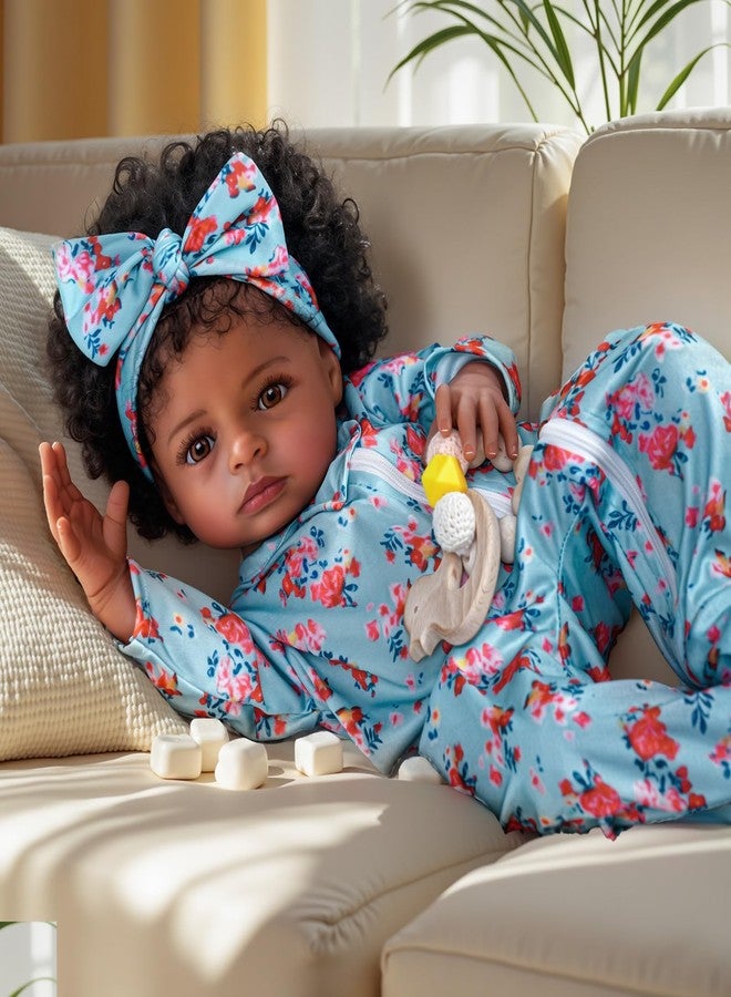 BABESIDE Lifelike Reborn Black Girl- 18-Inch Realistic Newborn Real Life Baby Dolls with Clothes and Toy Gift for Kids Age 3+ - Image 3