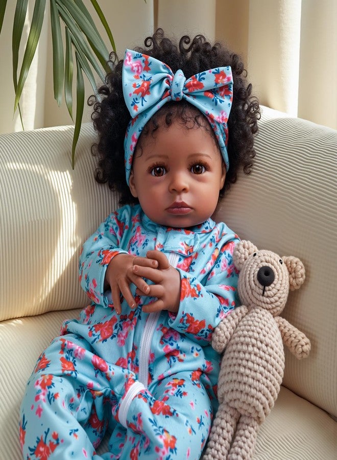 BABESIDE Lifelike Reborn Black Girl- 18-Inch Realistic Newborn Real Life Baby Dolls with Clothes and Toy Gift for Kids Age 3+ - Image 4