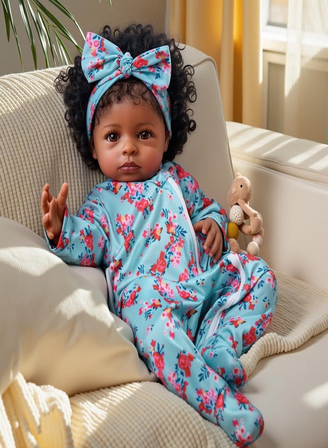 BABESIDE Lifelike Reborn Black Girl- 18-Inch Realistic Newborn Real Life Baby Dolls with Clothes and Toy Gift for Kids Age 3+ - Image 2