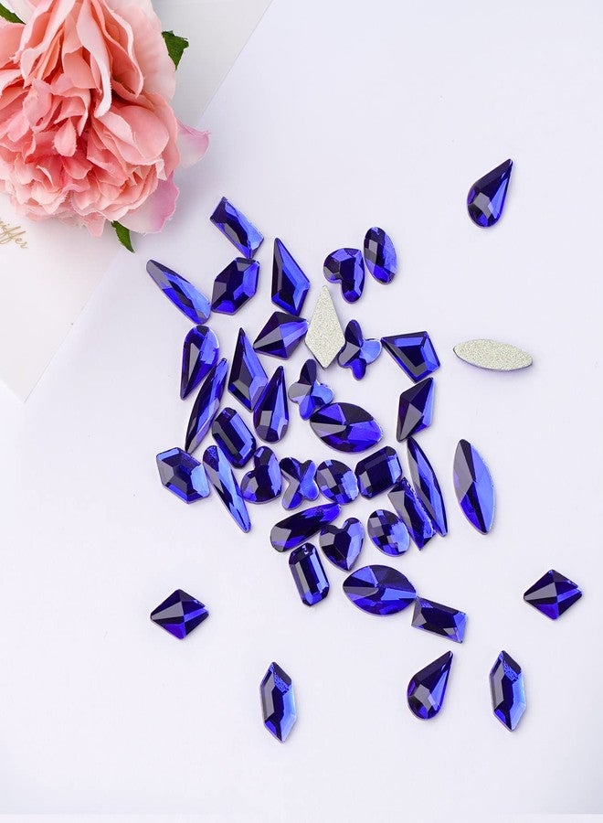 Canvalite 2900Pcs Blue Rhinestones for Nails, 18 Styles Multi Shape Nail Charms and Gems Shiny Glass Crystal Flatback Nail Rhinestones Set for Nail Art with Rhinestone Picker and Tweezers - Image 4