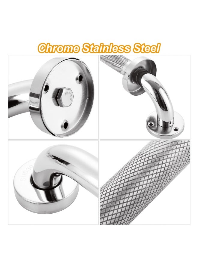 Generic 12-Inch Chrome Grab Rails for Bathroom, Anti-Slip Shower Handles for Seniors and Disabled, 2 PCS Safety Support  - Image 4