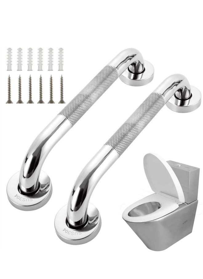 Generic 12-Inch Chrome Grab Rails for Bathroom, Anti-Slip Shower Handles for Seniors and Disabled, 2 PCS Safety Support  - Image 1