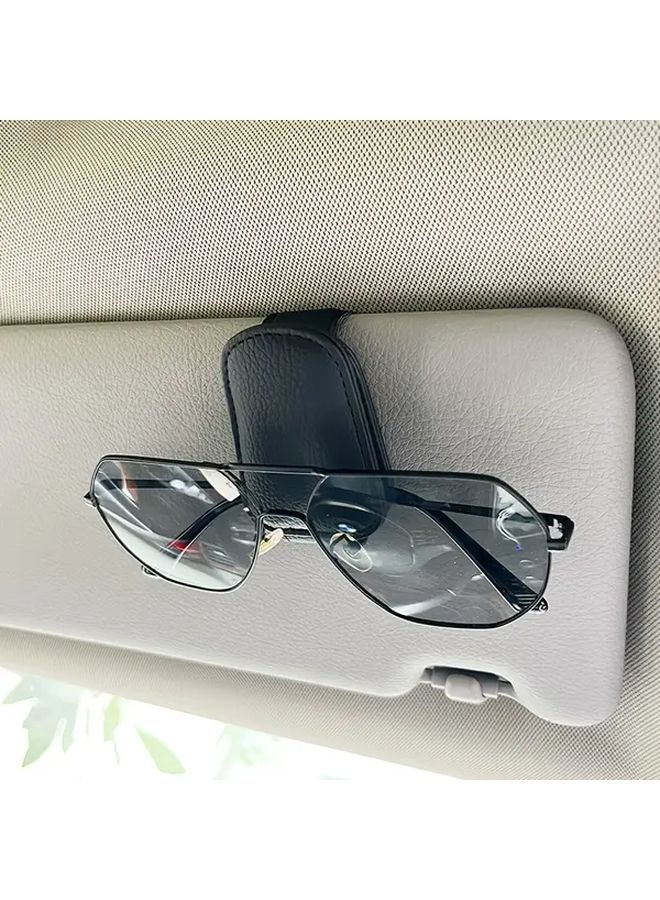 Black Car Sun Visor Clip Holds Glasses Phone Wallet Cards Universal Fit - Image 4