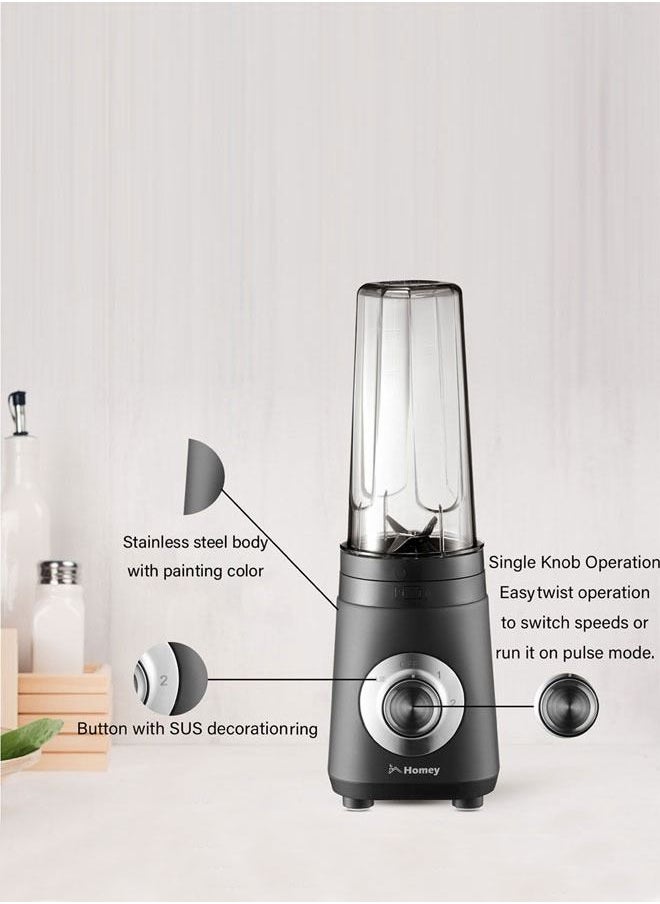 Homey - Homey Stainless Steel Blender - 290-320W Power, 600ml+300ml Capacity - Effortless Blending Every Time - Image 1