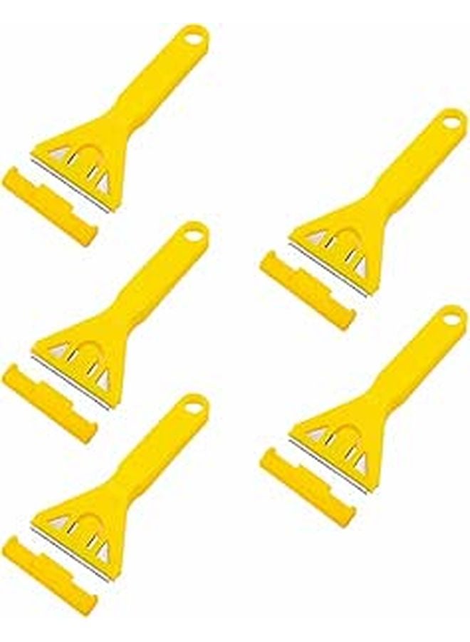 5 Pack Razor Blade Scraper Set with Ergonomic Handle for Window Cleaning Paint Removal - Image 1