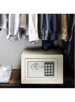 Rubik Mini Cash Deposit Drop Slot Safe Box with Key and Pin Code Option Size 23x17x17cm (Off White)  - Image 5