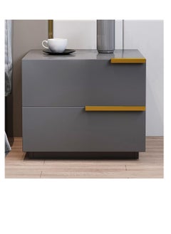 CityRiya-Long NightStand, Modern Bedside Tables with Storage Shelf, 50 * 42 * 60cm Sofa Side Table, End Table Dresser, Bed Storage Cabinet, Closet Organizer Bedside Table for Living Room, Bedroom (CT042-Grey)  - Image 1