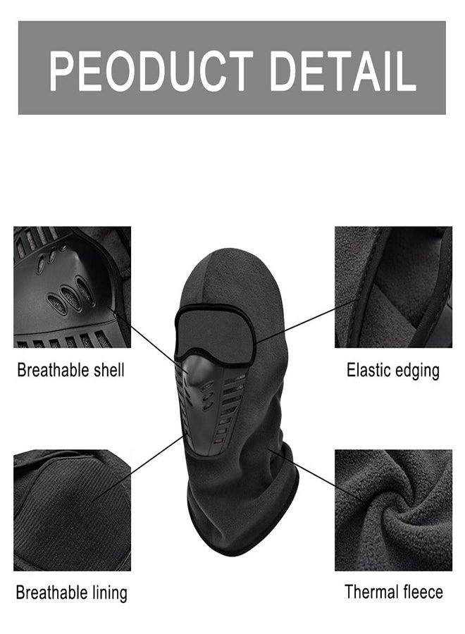 Zikra قناع بالاكلافا للتزلج، 3 قطع قناع دافئ وناعم للدراجات النارية شتاءً يغطي الوجه بالكامل مع فتحات تهوية قابلة للتنفس، قناع حراري، قناع شتوي، قناع تزلج، رياضات الدراجات، قناع وجه محبوك للرياضات الخارجية - Image 2