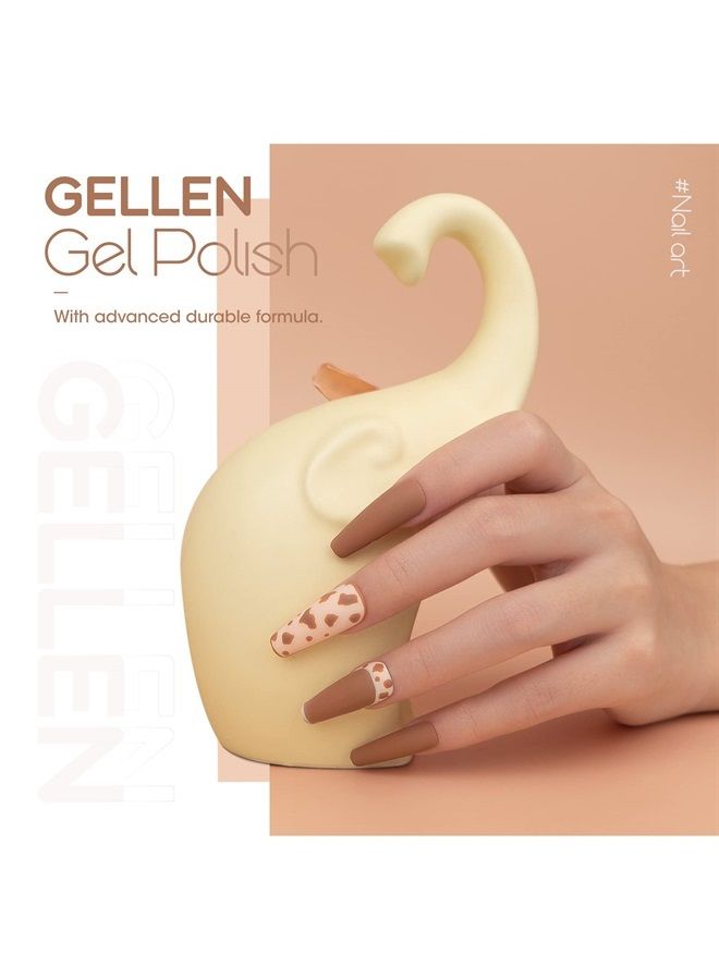 Gellen Gel Nail Polish Kit with U V LED Light 72W Nail Dryer, 12 Gel Nail Colors, No Wipe Top Base Coat, Nail Art Decorations, Manicure Tools, All-In-One Manicure Kit, Gentle Nudes  - Image 3
