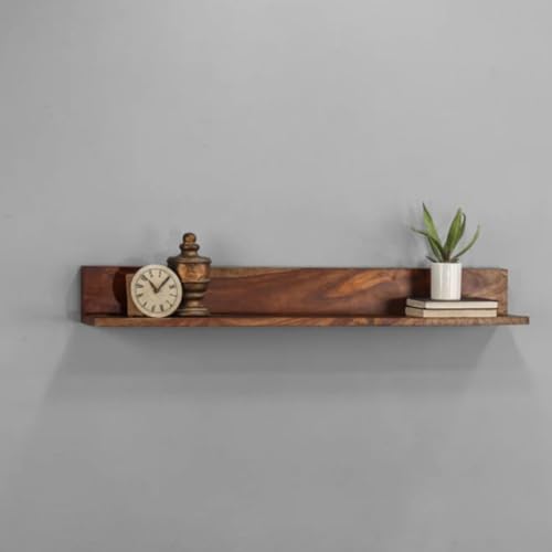 carpentray -1 Set 30 Inch Long Floating Shelf for Wall Natural Walnut Wood Wall Shelves Picture Ledge Wall Bookshelf for Living Room Bedroom Kitchen Office Home D?cor (30 Inch Long) - Image 1