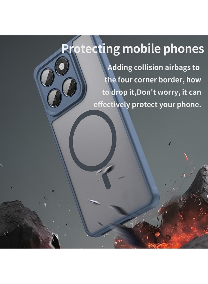 ايكارلوس جراب لهاتف Motorola Edge 60 Fusion 5G / Edge 60 5G متوافق مع MagSafe Anti Drop PC + غطاء هاتف TPU - أزرق - Image 2