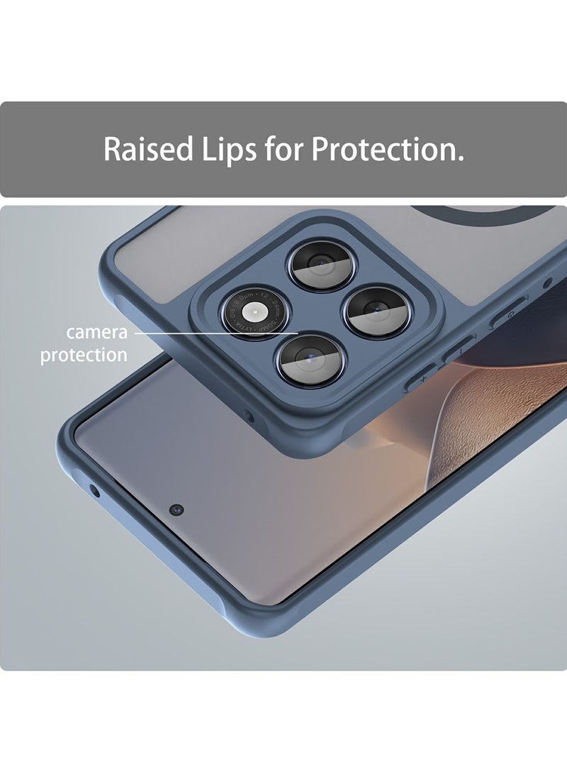 ايكارلوس جراب لهاتف Motorola Edge 60 Fusion 5G / Edge 60 5G متوافق مع MagSafe Anti Drop PC + غطاء هاتف TPU - أزرق - Image 4