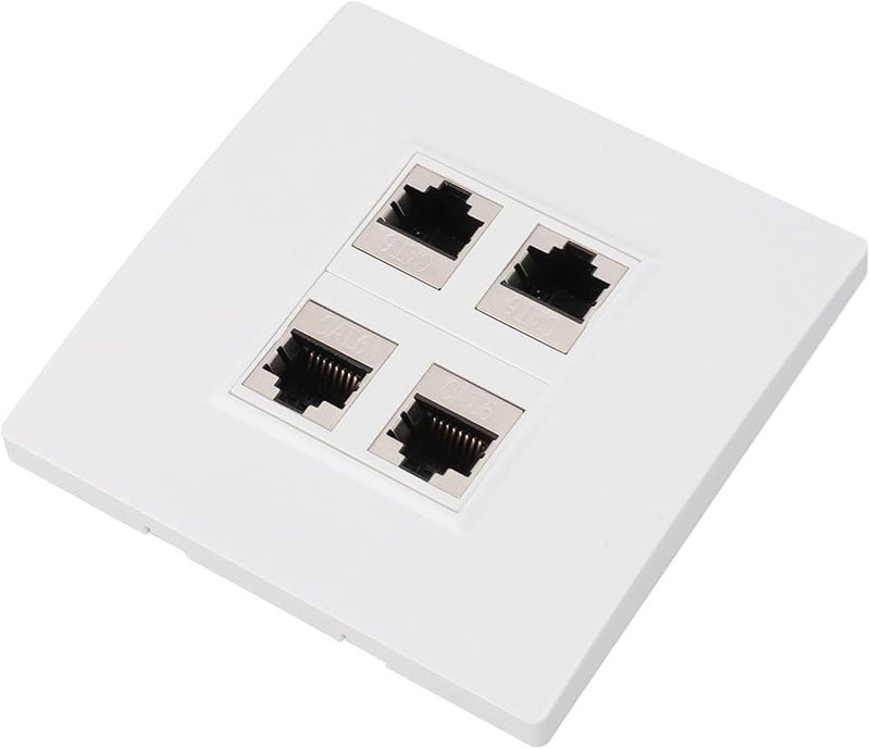 Cat6 Ethernet Wall Plate 4 Port ABS Female to Female Keystone Jack for Cat5 Cat6 - Image 5