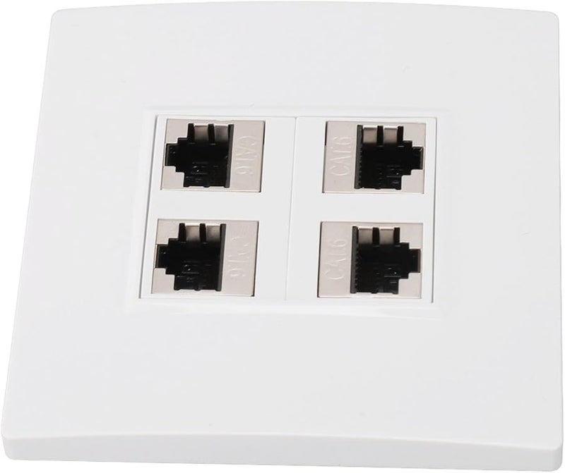 Cat6 Ethernet Wall Plate 4 Port ABS Female to Female Keystone Jack for Cat5 Cat6 - Image 4