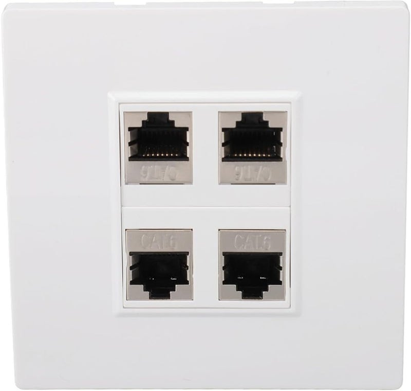 Cat6 Ethernet Wall Plate 4 Port ABS Female to Female Keystone Jack for Cat5 Cat6 - Image 3