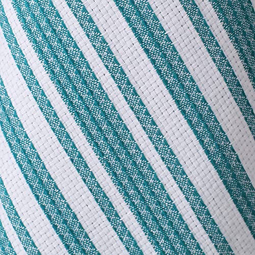 Goroly Home 6 Pack 100% Cotton Farmhouse Vintage Dish Towels Tea Towels Highly Absorbent Quick Dry Professional Grade Cleaning Towels with Hanging Loop - Stripes - 18x28 Inch - Teal - Image 3