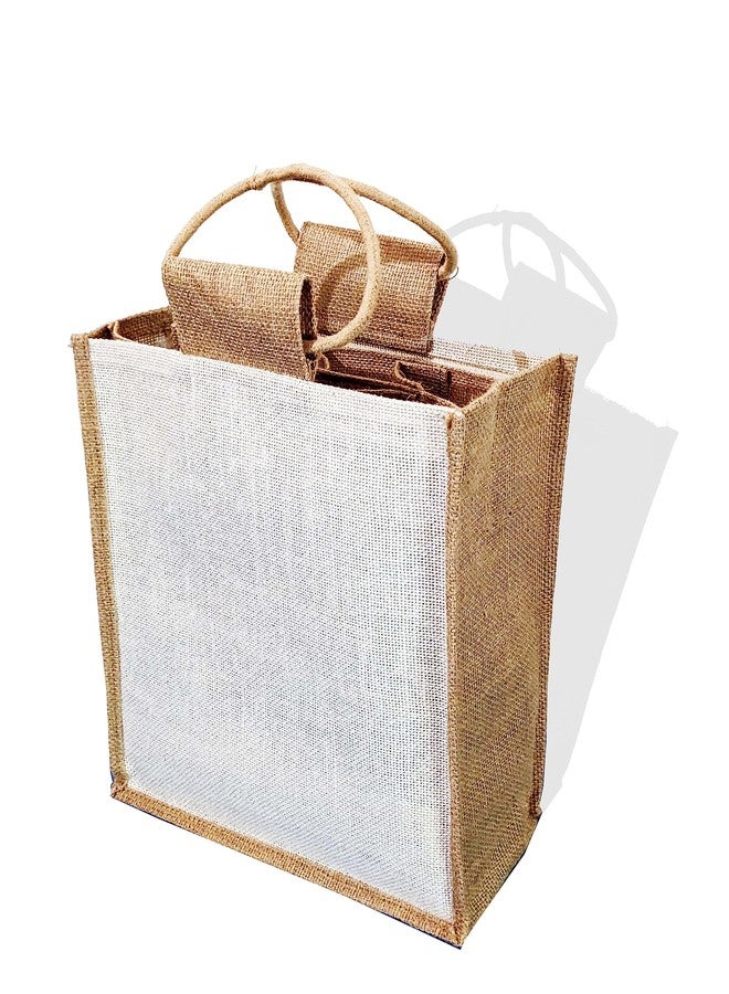 Handmakers Jute Wine Bottle Bags with Black Color Combo Set of 2 - Image 4