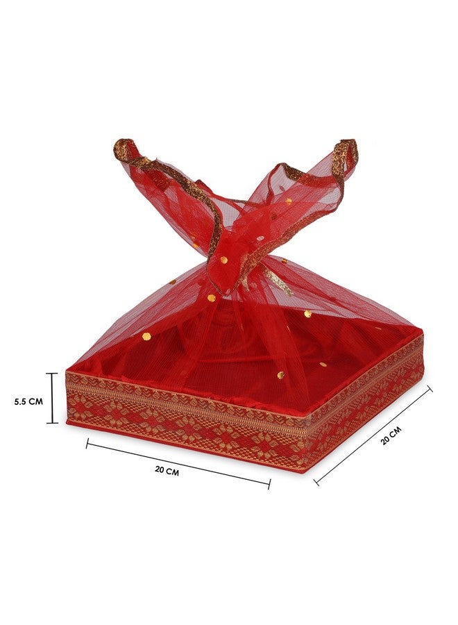 ekysa dekor سلة مربعة متعددة الاستخدامات من MDF مزينة - (20 * 20 * 5.5 سم) - Image 2