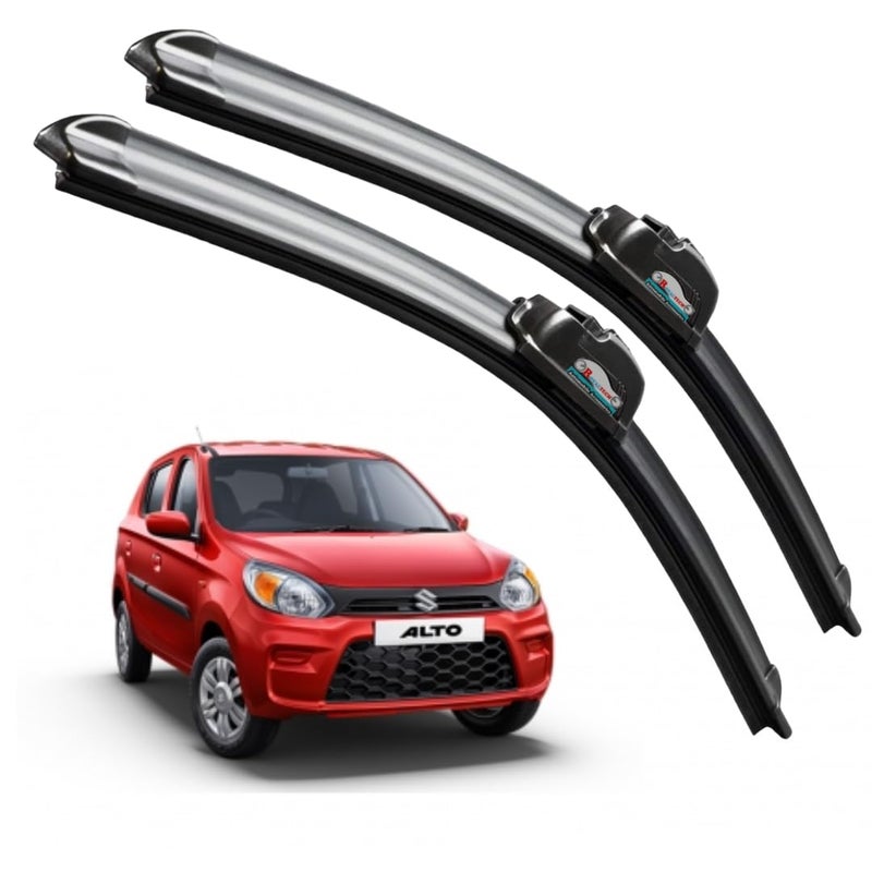 ROYALTECH Frameless Rubber Car Wiper Blades Set of 2 Compatible with (Maruti Alto 800 (2014-2019) (D-18,P-16)) - Image 1