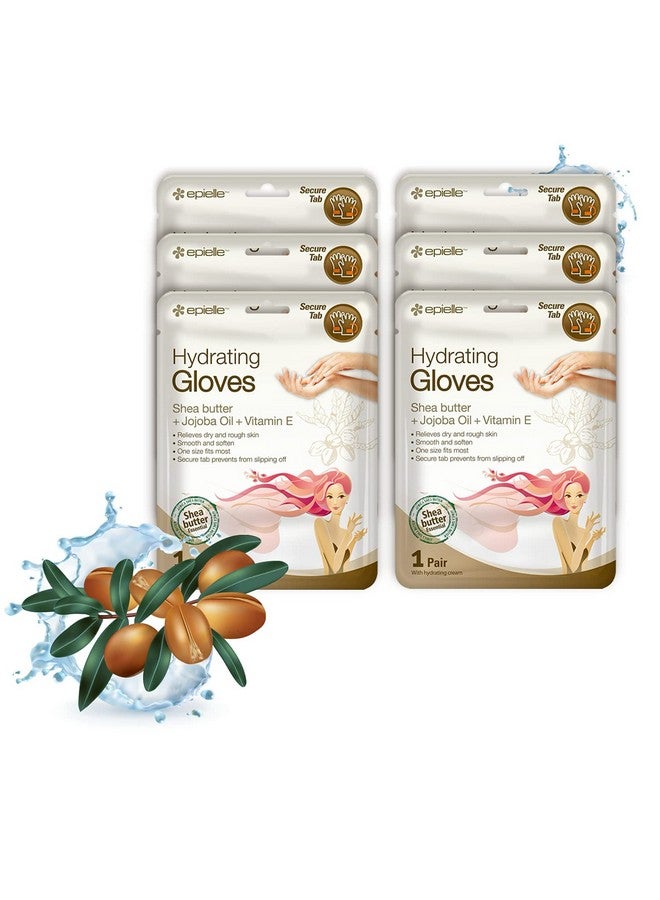 Epielle Hydrating Hand Masks (6Pk Gloves) For Dry Hands Shea Butter Jojoba Oil Vitamin E Intensive Spa Treatment Beauty Gift Gift Set Spa Day Korean Skincare - Image 1
