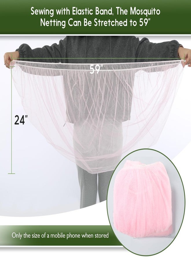 AMORBASE Stroller Mosquito Net, 2-Pack Bug Net Cover for Stroller, Bassinets, Cradles, Playards, Pack N Plays and Portable Mini Crib, Durable Baby Insect Netting Infant Essential (2, Pink) - Image 4