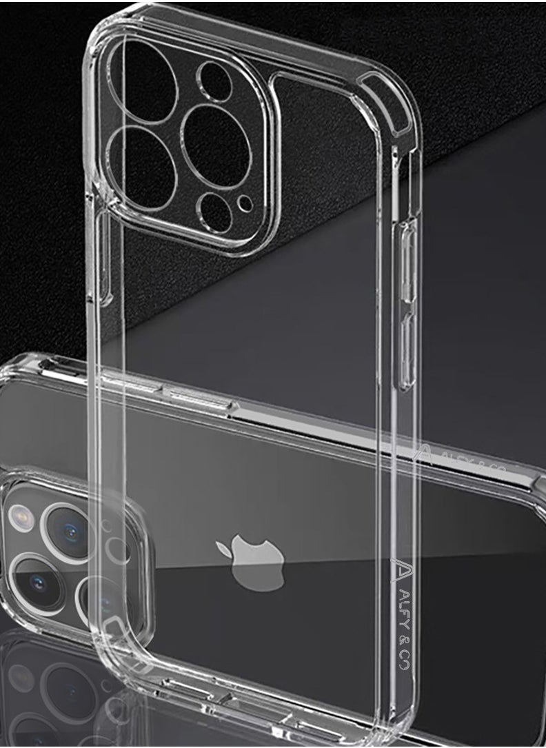 ALFY & CO Apple iPhone 13 Pro Case 6.1 inch Anti-Yellowing Military Cover Hard Anti-Explosion Back Ultra Thin Case Anti-Drop Shockproof Protection Full Coverage Lens Clear  - Image 5