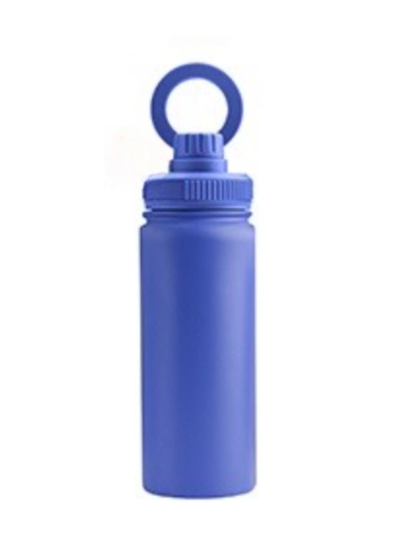 هامزون زجاجة مياه معزولة من الفولاذ المقاوم للصدأ مع غطاء من القش، ترمس مزدوج الجدار للمشروبات الساخنة والباردة، زجاجة رياضية واسعة الفم مضادة للتسرب وقابلة لإعادة الاستخدام 500 مل، خالية من مادة BPA، مثالية للصالة الرياضية والمكتب والسفر والتخييم، لون أزرق محيطي - Image 1