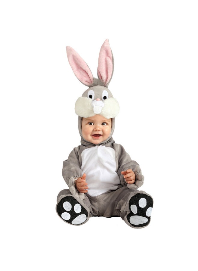 Halloween Costume for Baby and Kid Gray rabbit Suitable for height:Xl-100 size 18-24 months Pretend Play Suit Halloween Dress up Party costume for girls and boys - Image 1
