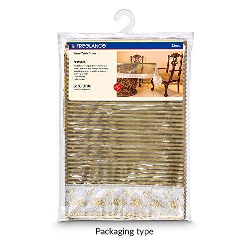 Freelance Transparent Table Cover 8-10 Seater Rectangle 60x108 Inches (with White Border Edge Lace) - Waterproof Clear PVC Protector/Cloth/Sheet for Glass/Plastic Dining Table, Product of Meiwa, Japan - Image 4