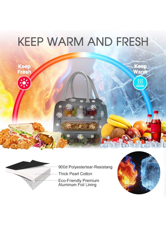 Insulated Lunch Bag for Women Kids, Portable Cooler Bag, Reusable Food Bag for Leak Proof and Wear Resistant, Cute Packed Lunch Bag for Work, School and Daily Use - Image 3