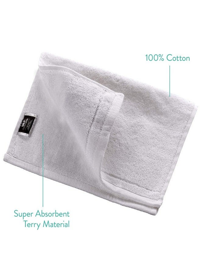 Creative Scents Cotton Fingertip Towel Set - 4 Pack - 11 x 18 Inches Decorative Extra-Absorbent and Soft Terry, Small White Hand Towels for Bathroom and Powder Room, Guest and Housewarming Gift - Image 2
