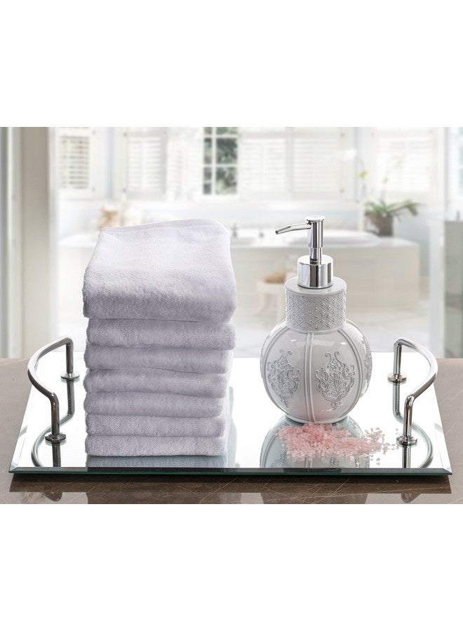 Creative Scents Cotton Fingertip Towel Set - 4 Pack - 11 x 18 Inches Decorative Extra-Absorbent and Soft Terry, Small White Hand Towels for Bathroom and Powder Room, Guest and Housewarming Gift - Image 4