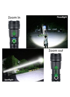 Rechargeable Flashlight 10000 Lumens Brightest Powerful Led Flashlight, Super Bright Waterproof Flashlight with 26650 Battery, Zoomable, 5 Light Modes, for Emergencies - pzsku/Z3A345A5C294F1FC733F6Z/45/_/1660811536/ab7ea982-87c8-4df9-9197-006394bacf65